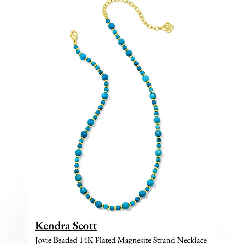 Kendra Scott Jovie gold plated turquoise magnesite strand necklace